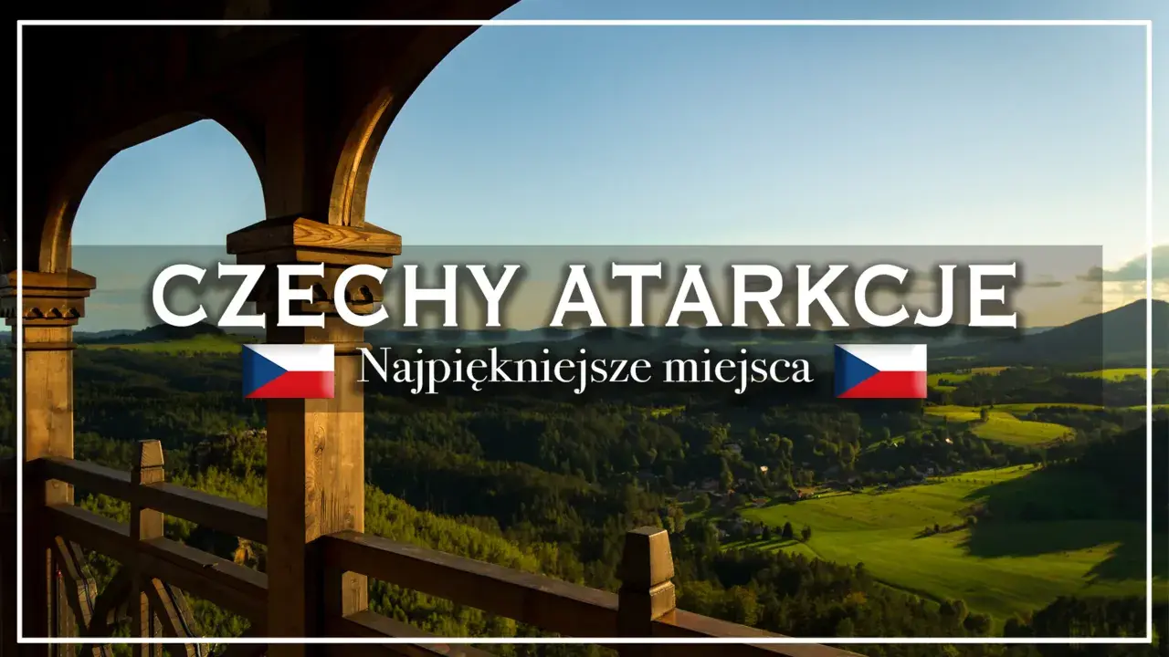 Widok z drewnianej wieży na malownicze krajobrazy Czech, gdzie bohemia zachwyca zielonymi wzgórzami i sielskimi wioskami.